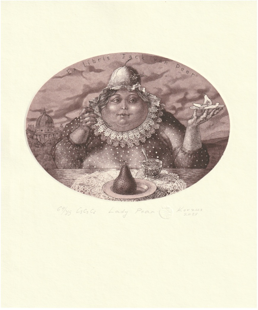 Ets / aquatint van Ekaterina Kovzus (BELARUS) uit 2025